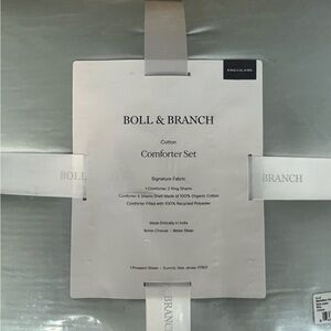 BOLL & BRANCH 3pc Comforter Set 100% Organic Cotton Twin, Full/Queen, King